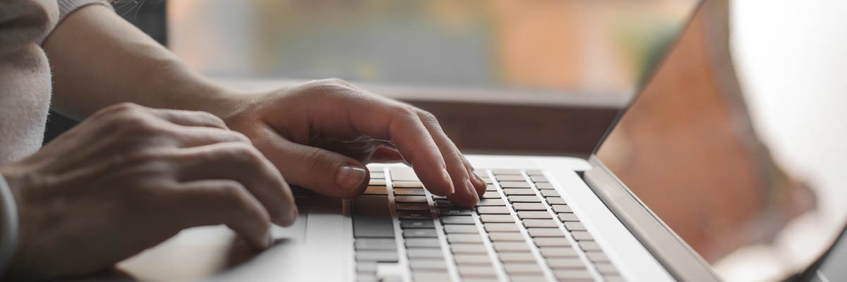 Person working on a computer.