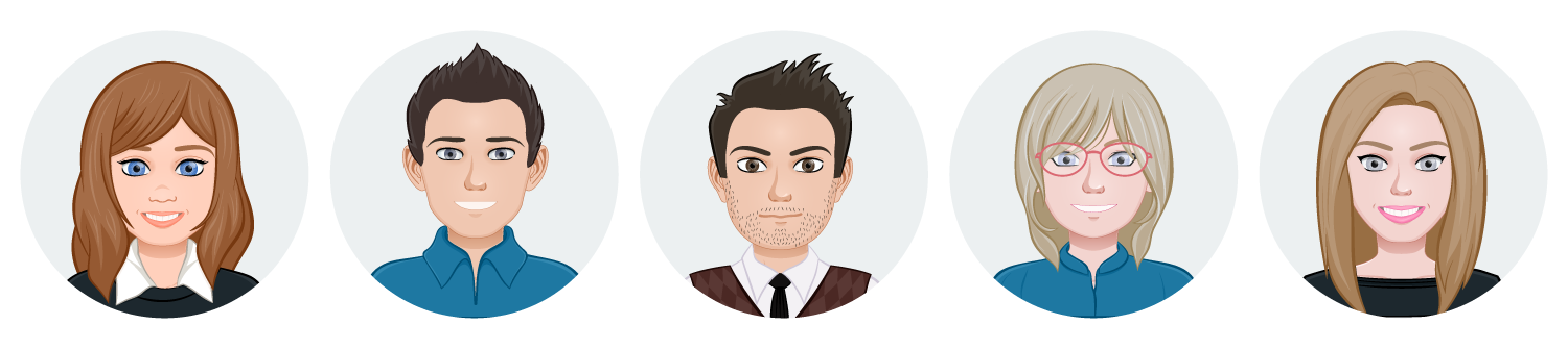Avatars of the MNIT Communication team.