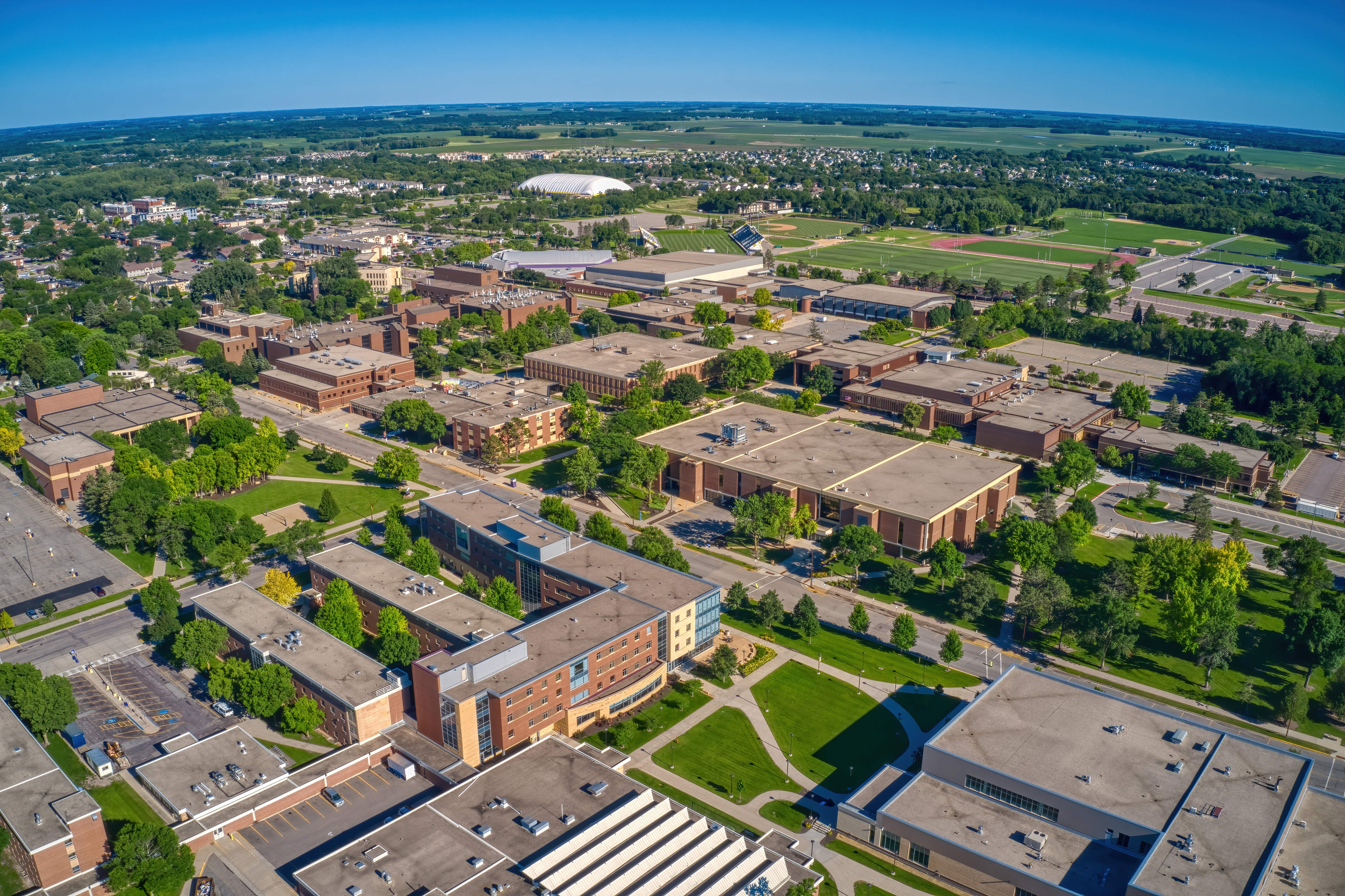 Mankato Aerial View of a State University in Mankato, Minnesota