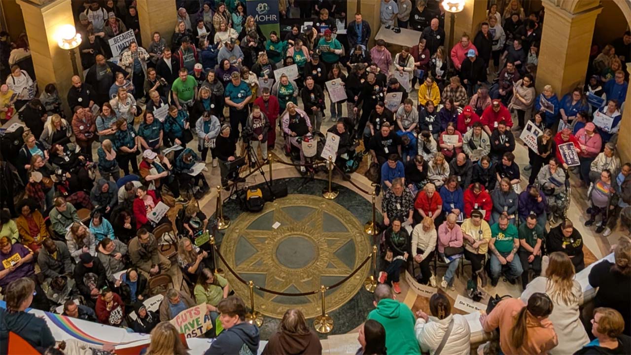 Crowd gather during Olmstead Day Proclamation in the capital