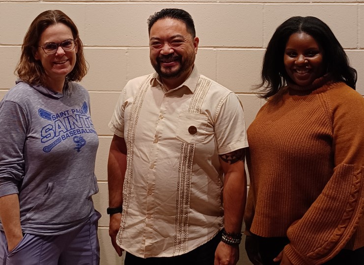 Three new appointees to the City of Saint Paul Human Rights and Equal Economic Opportunity Commission, all smiling.
