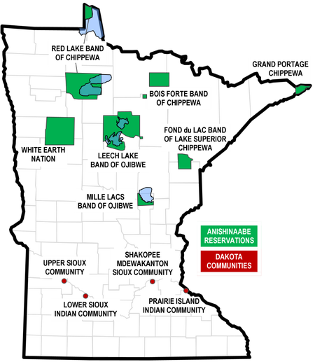 Map of MN Tribal Nations and Communities Map of MN Tribal Nations and Communities