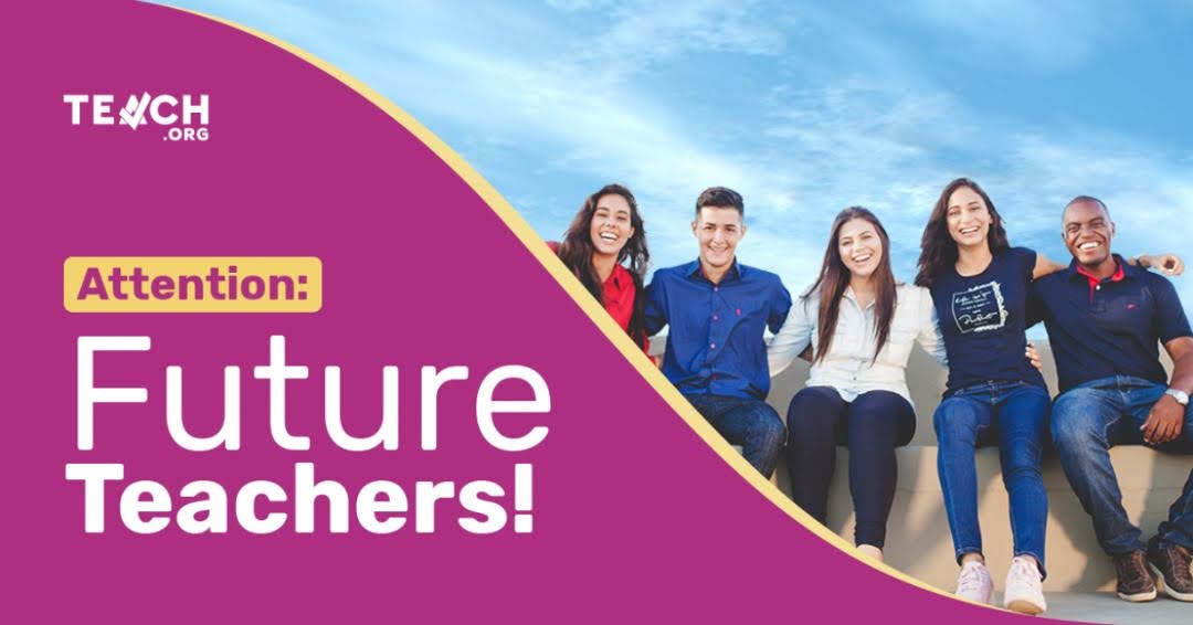 purple background with logo from Teach.org and text that reads 