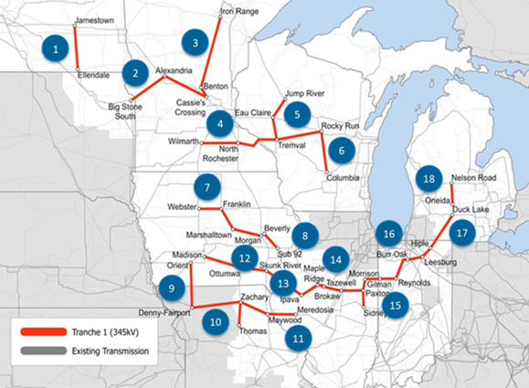 MISO Tranche 1 Map