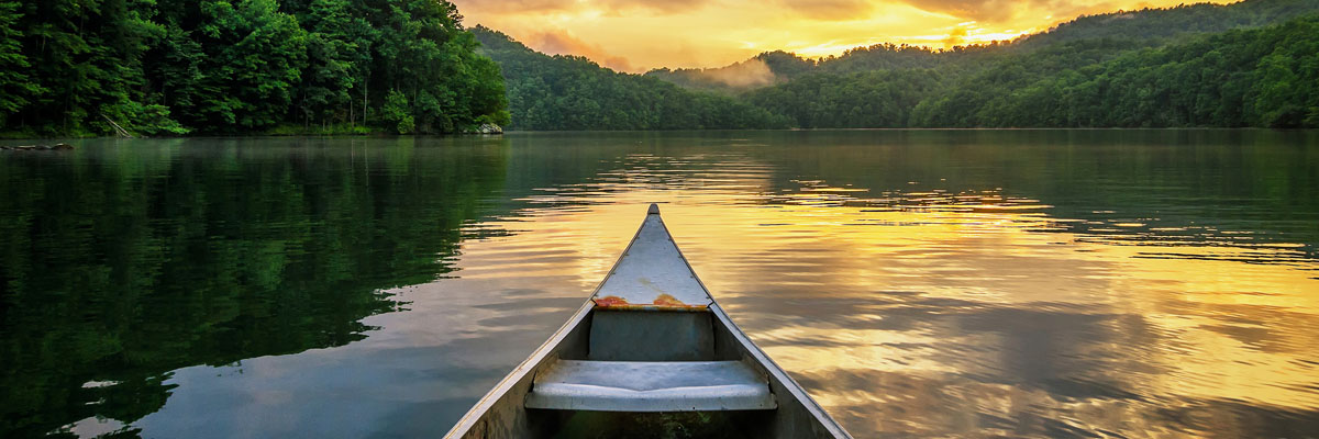 photo of a canoe in a lake