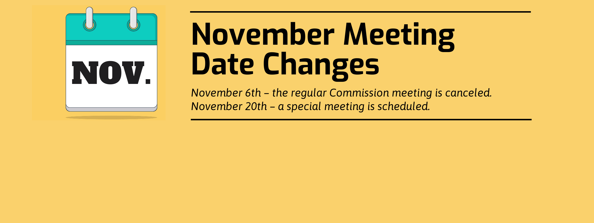 Feature image for November Meeting Date Changes