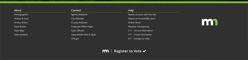 MN.GOV Portal footer