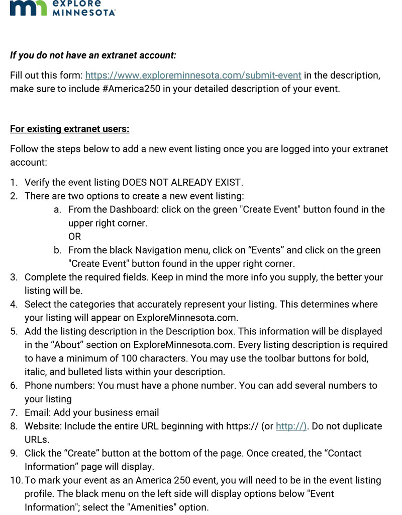 SHARE YOUR AMERICA 250 EVENTS