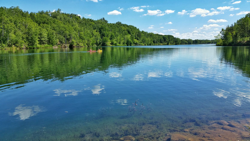 Kayakers on Mine Lakes Cuyuna at Country State Rec Area, Ironton / Photo Credit: Cuyuna Lakes
