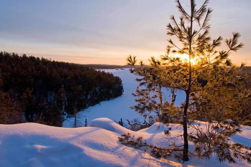 Winter Landscape of West Bearskin Lake along the Gunflint Trail