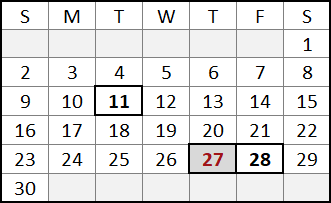 November 2025 calendar displaying dates our office is closed for Veterans Day and Thanksgiving. November 2025 calendar displaying dates our office is closed.