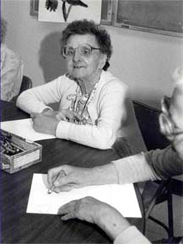 Woman at a table