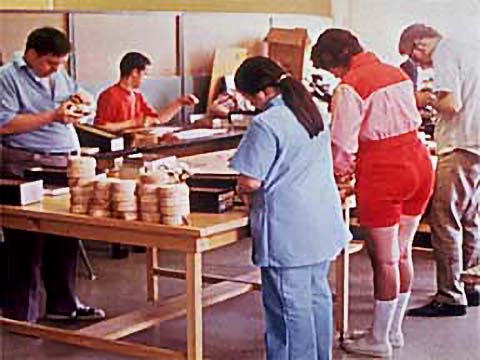 People working at a table