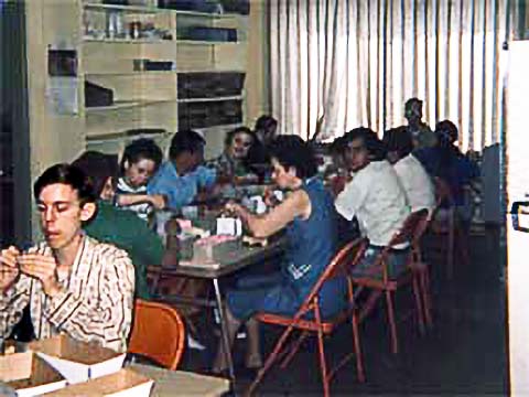 People working inside