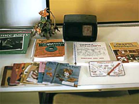 Books on a table