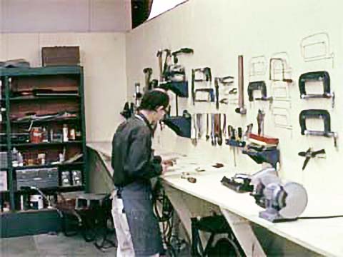 Man working at a bench