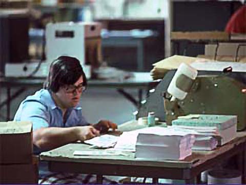 Man working at a table