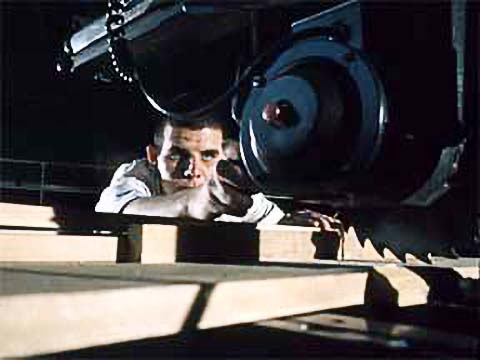 Man working a saw