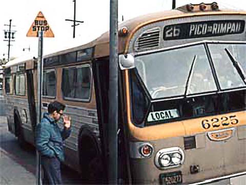 Man at a bus stop