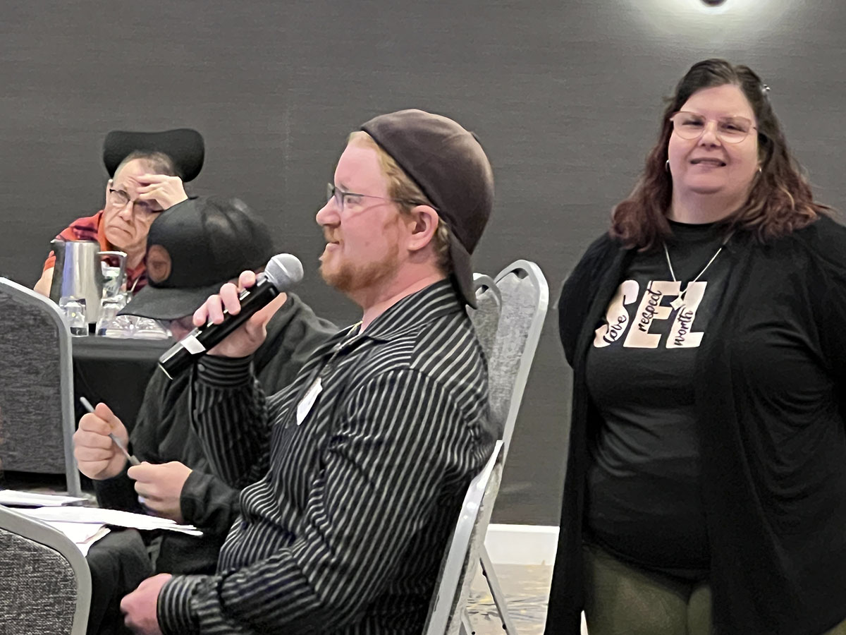 Class 42 October Session – participant speaking into microphone