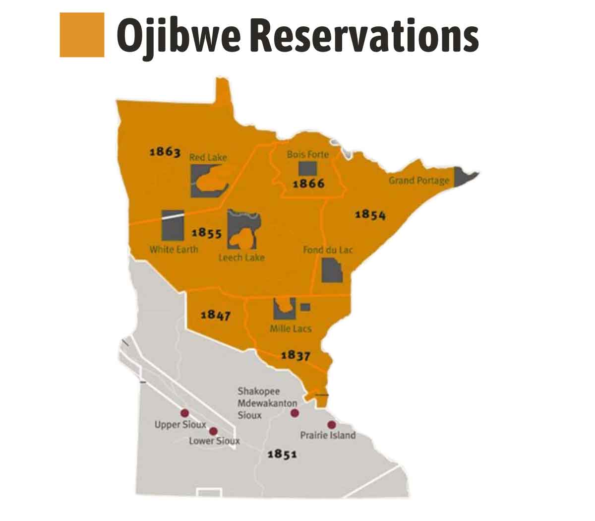Ojibwe Reservation Map image Ojibwe Reservation Map image
