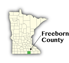 Minnesota map showing Freeborn county Minnesota map showing Freeborn county