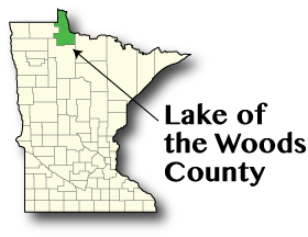 Minnesota map showing Lake of the Woods County Minnesota map showing Lake of the Woods County