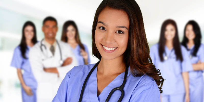 A group of doctors and nurses.